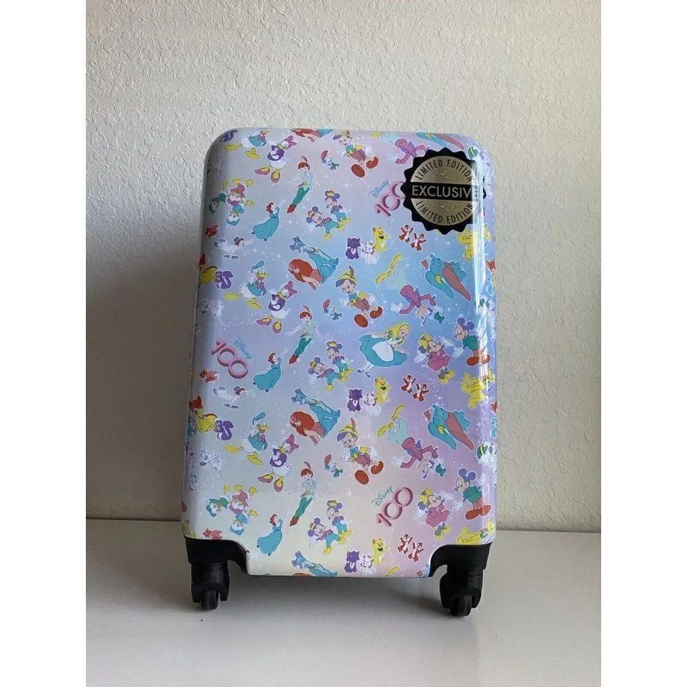 Bioworld Disney 100 Years Classic‎ Characters 20” Carry On Spinner Suitcase NEW